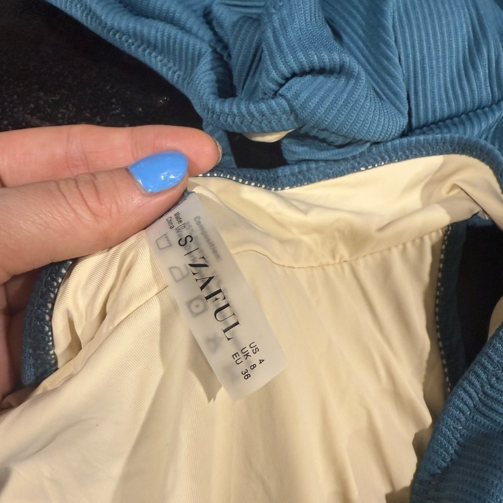Zalful Blue Ribbed Bikini Set - Picture 4 of 4